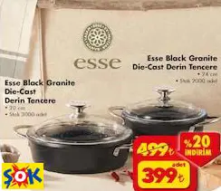 ESSE BLACK GRANİTE DİE-CAST DERİN TENCERE